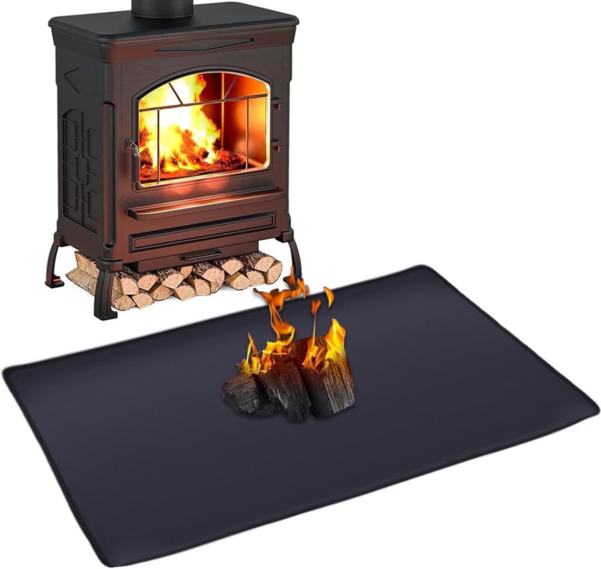 Vuurvaste plaat 50 x 80 cm - glasvezel - hittebestendig - beschermt vloeren en gazons - ShopVlot