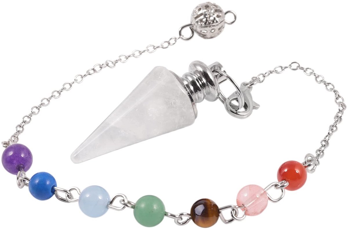 Solidchoice - 7 Chakra Pendel van Witte Kwarts voor Meditatie