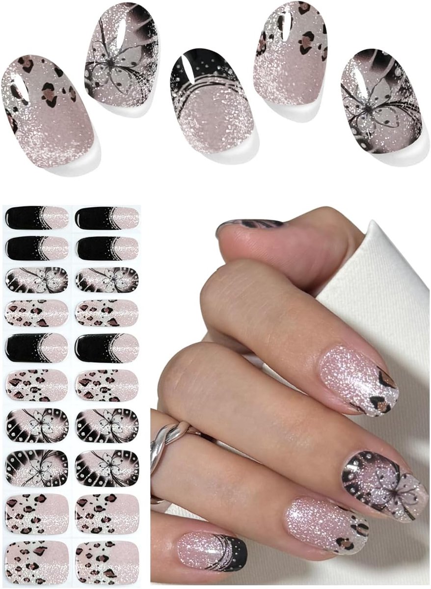UV nagelfilm set - 20 stuks luipaard vlinder - zelfklevend - voor eenvoudige nageldecoratie - ShopVlot