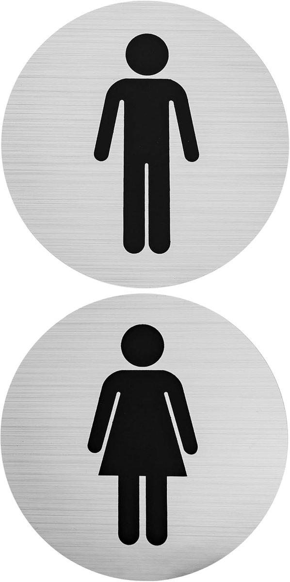Toiletstickers set 2 stuks - diameter 100 mm - zelfklevende folie - weerbestendig voor binnen en buiten - ShopVlot