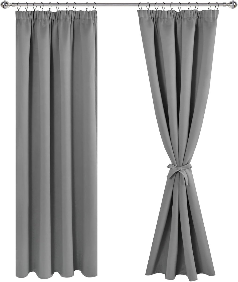 Gordijnen 228 x 228 cm - Opaque thermisch - Met ruches - Ideaal voor verduistering - ShopVlot