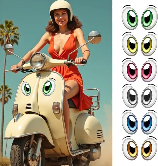 Robotmaaiers stickers - Set van 6 kleurrijke reflecterende oogstickers - Zelfklevend en waterdicht - ShopVlot — afbeelding 2