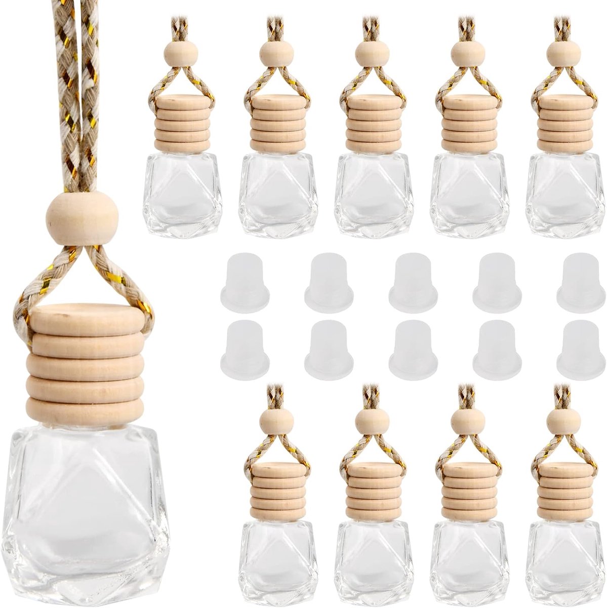 lege parfumflessen 8 ml - glazen flessen - set van 10 - voor aromatherapie en geurverbetering - ShopVlot