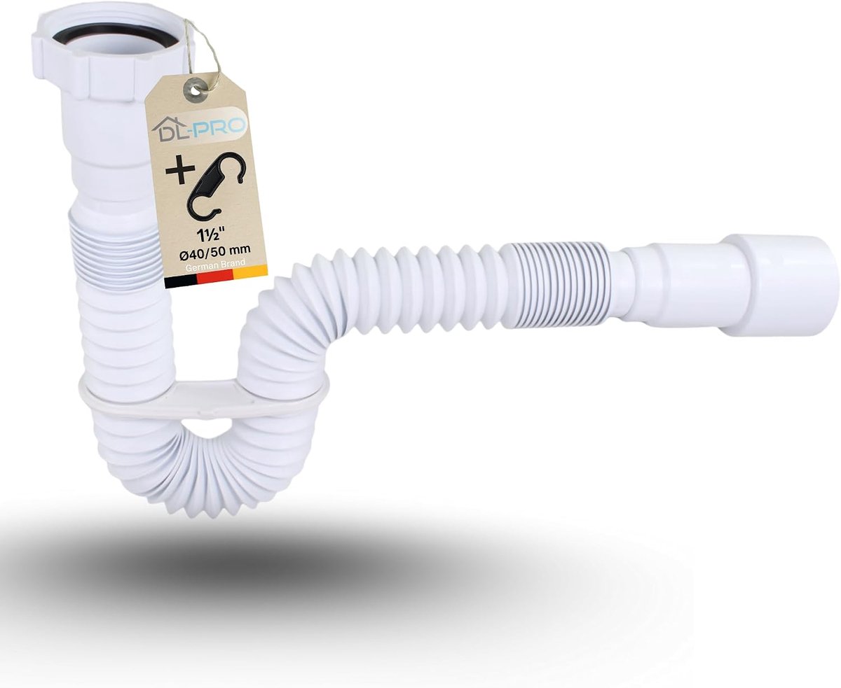 Sifon 1 1/2 inch - Uittrekbaar 375-900 mm - Flexibele afvoerslang - Ruimtebesparend voor spoelbak - ShopVlot