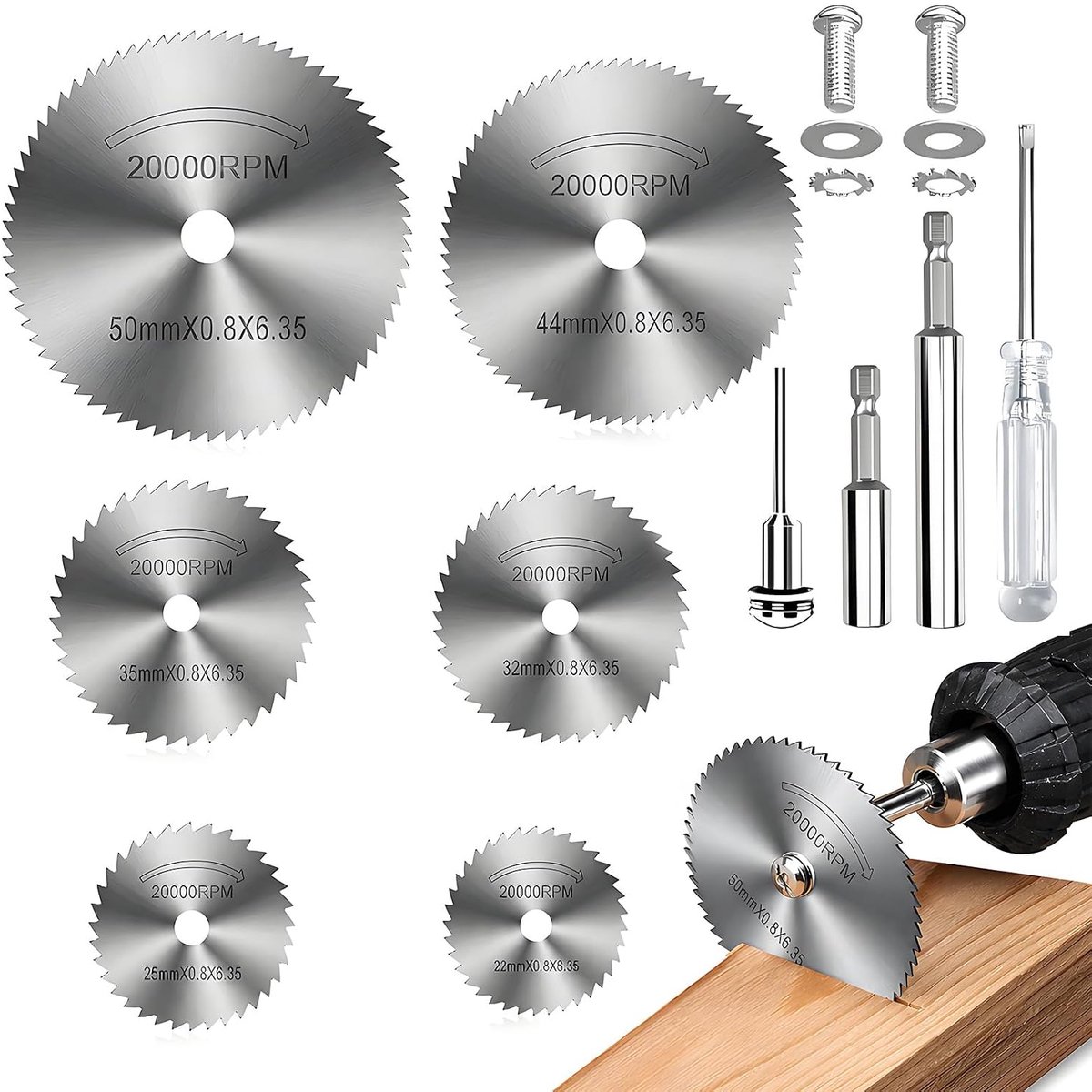 10-delig HSS doorslijpschijven set, cirkelzaagbladen voor Dremel gereedschap - ShopVlot