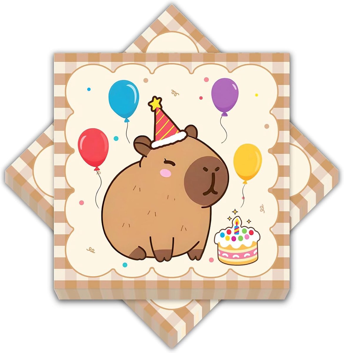 20 Stuks Capybara Papieren Servet Capybara Servetten Papieren Servetten Papieren Servetten Verjaardag 33x33cm - ShopVlot