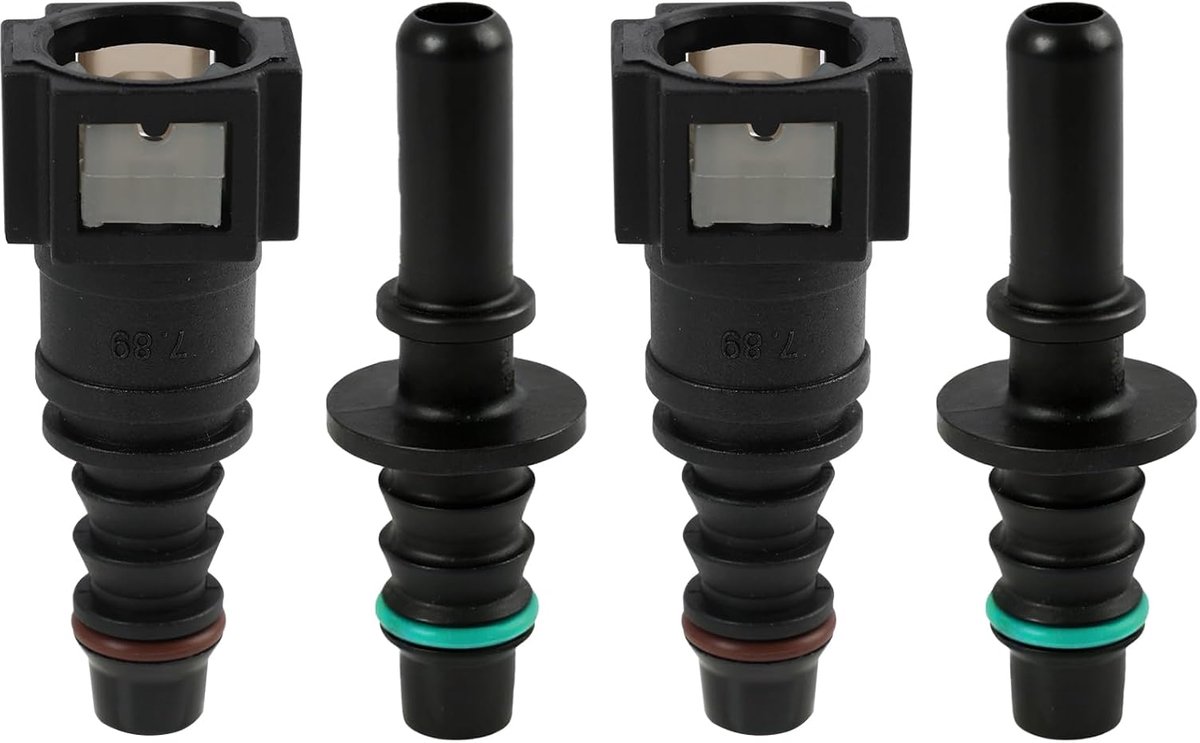 Set van 2 snelkoppelingen voor SAE brandstofslang 7,89 mm tot 5/16 inch (8 mm), rechte nylon aansluiting voor - ShopVlot