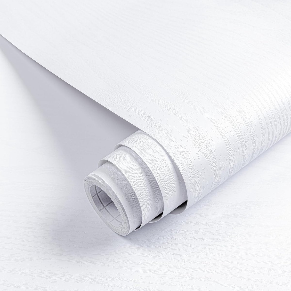 Hode Adhesive Film Furniture Film Wood Look White 60 x 1000 cm Furniture Film Self-Adhesive Wallpaper Wood Film for - ShopVlot
