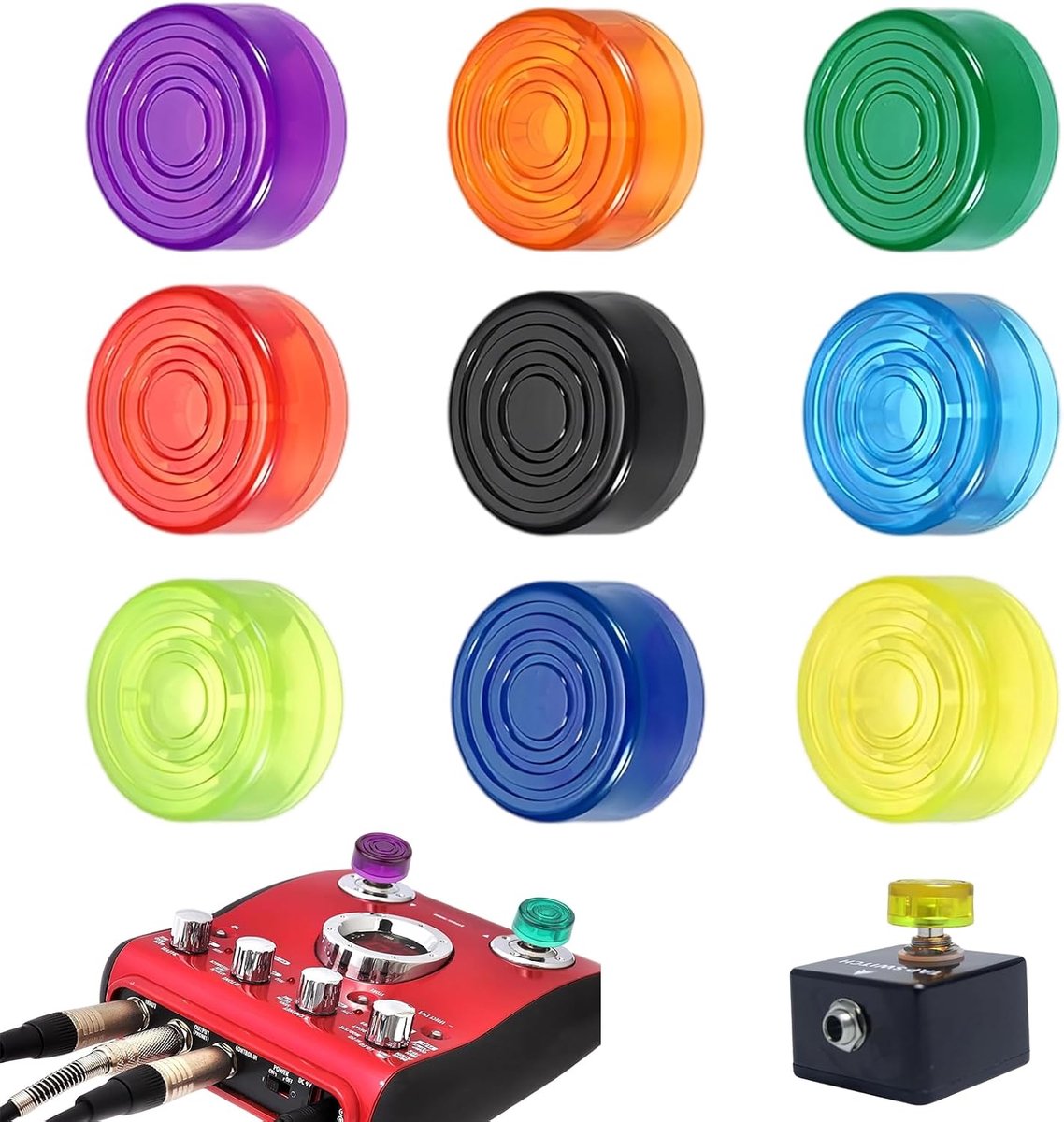 9-delige set voor elektrische gitaar, set met afdekkingen voor pedalen, gitaareffecten, knoppen en schakelafdekkingen - ShopVlot