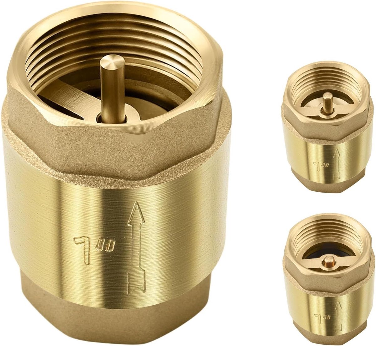 1 Inch Brass Vertical Check Valve for Outdoor Water Main, IG x IG Inline DN25 Check Valve, Washers, Garden Pumps, 1 - ShopVlot