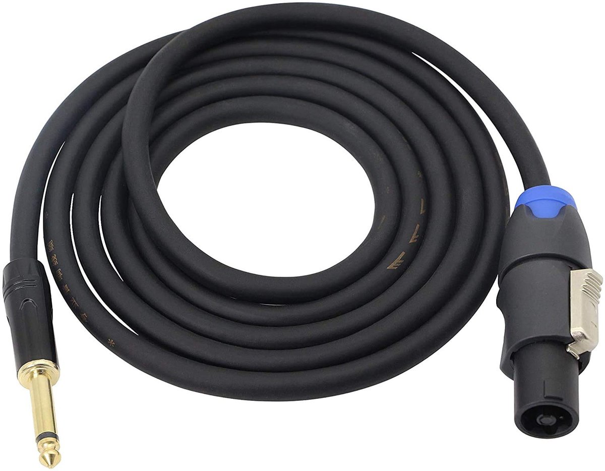 XMSJSIY Speakon to 1/4 Inch Mono Speaker Cable, 6.35mm TS Plug to Speakon Plug with Twist Lock Wire 14 Gauge Audio - ShopVlot