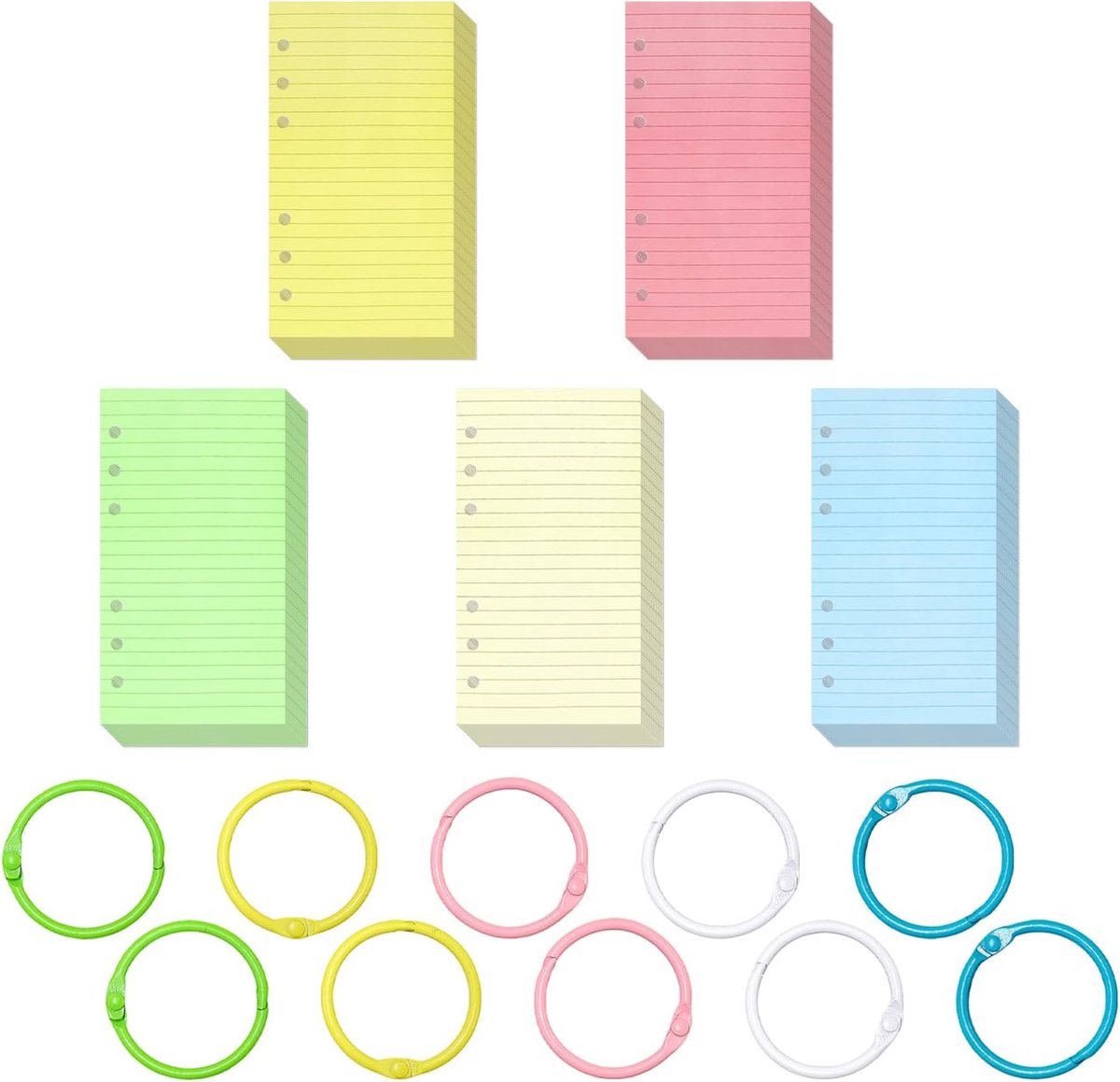 3 Horizontal Line Books A6 and 10 Loose Leaf Rings, Practical Loose Leaf Book Accessories, Student Stationery - ShopVlot