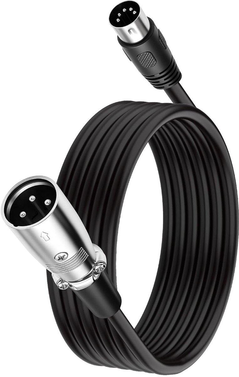 XMSJSIY MIDI naar XLR-kabel, MIDI 5-pins DIN-stekker naar XLR 3-pins stekker, audiokabel, adapter voor instrument - ShopVlot