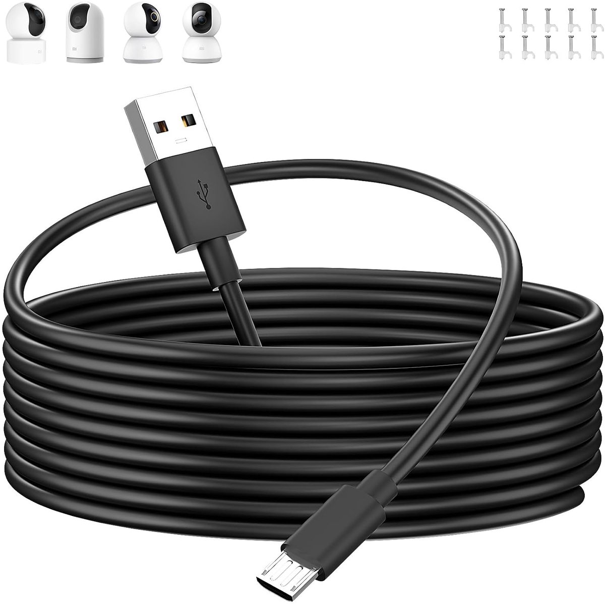 ACOCOBUY Micro USB Cable 5 m Charging Cable for Mi 360° Home Security Camera 2K Pro/360° Home Security Camera 2K/Smart - ShopVlot