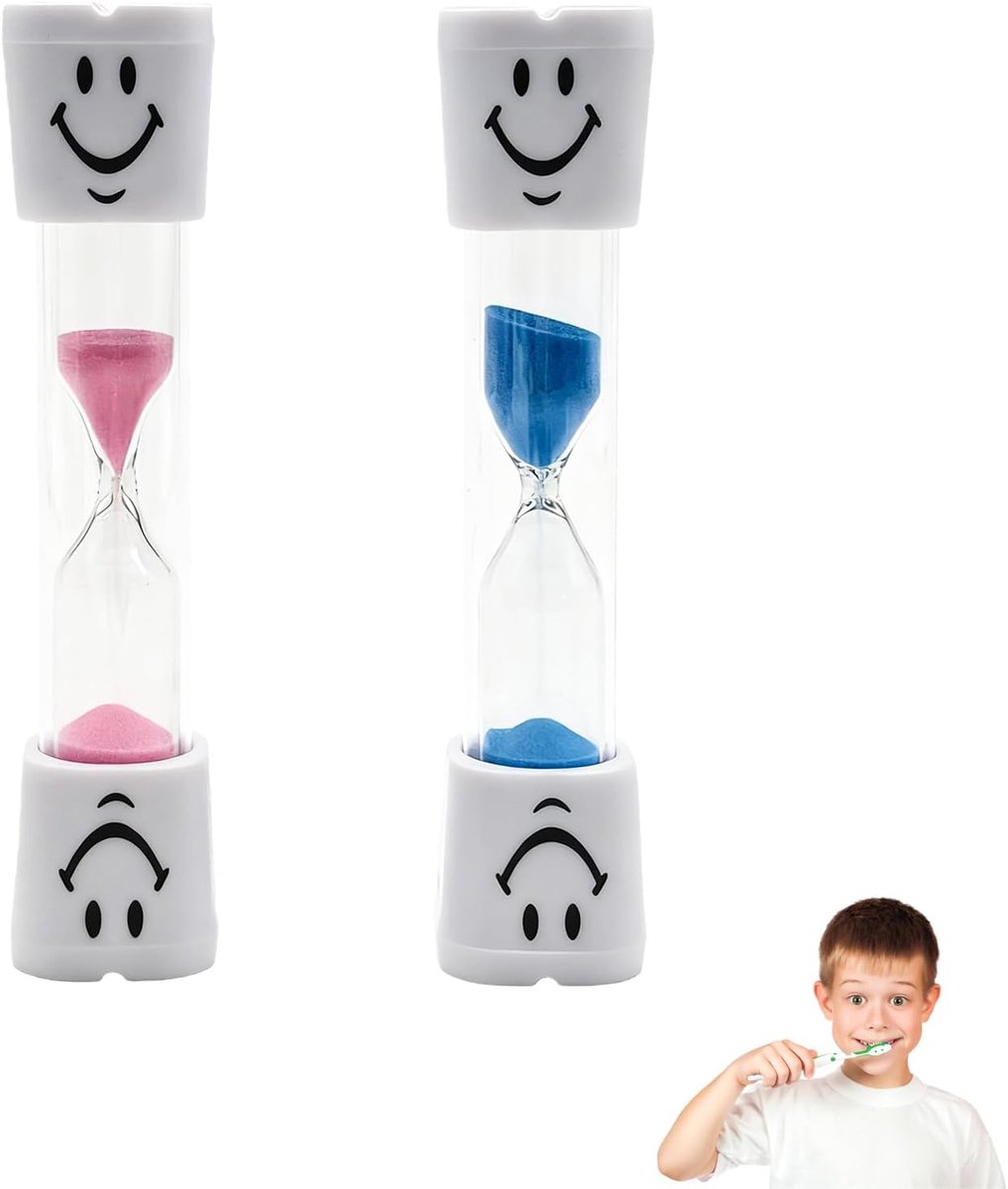 2 pieces hourglass, children's teeth brushing, toothbrush timer, hourglass, children's teeth brushing, countdown - ShopVlot