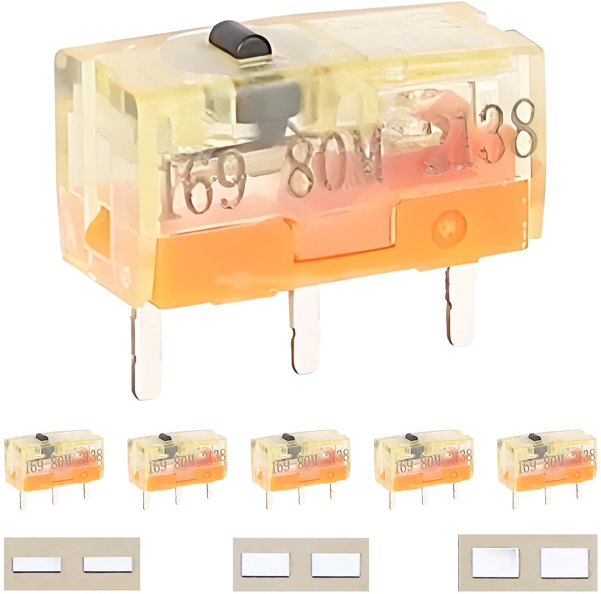 TTC Mouse Micro Switch 80 Million Clicks Gold Dustproof Gold with Repair Stickers Pack of 6 - ShopVlot