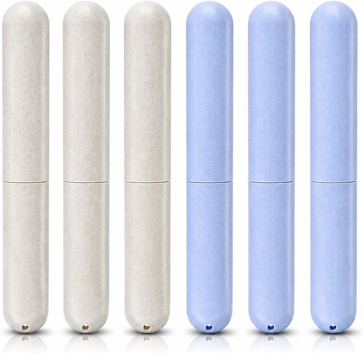 Set van 6 Tandenborstel Etuis voor Reis, Draagbare Tandenborsteldoos met Transparante Beschermhoes, Ideaal voor Camping en Hygiëne