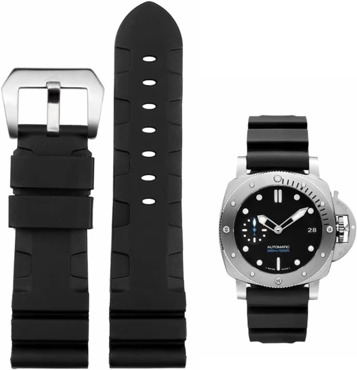 Watch Bands for Panerai 22mm,24mm Premium Quality Waterproof Silicone Choose Color-width Rubber Belts Rubber - ShopVlot