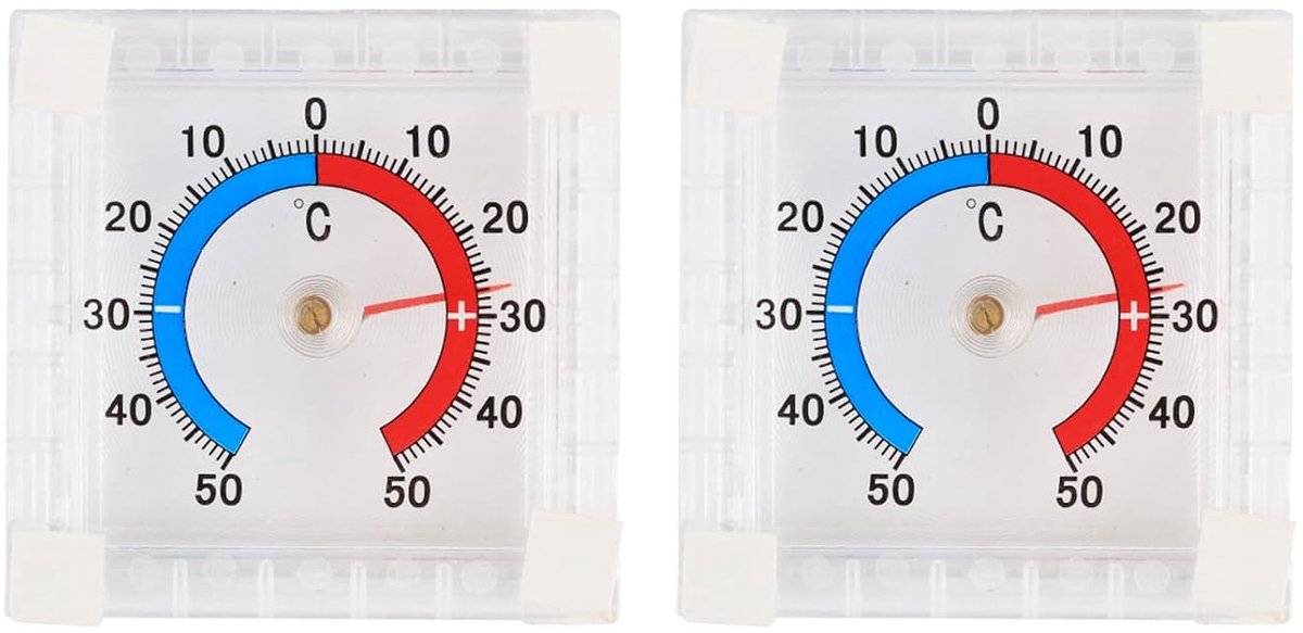 outdoor thermometer, room thermometer, window thermometer, analogue, transparent, range between -50°C and +50°C - ShopVlot