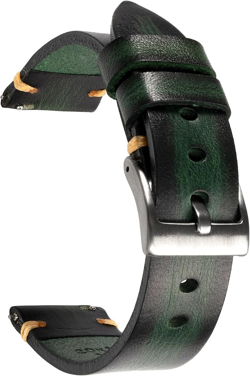 Retro Handmade Watch Strap Quick Release Vintage Leather Watch Band Replacement Choice of Width 18 mm 20 mm 22 mm 24 - ShopVlot