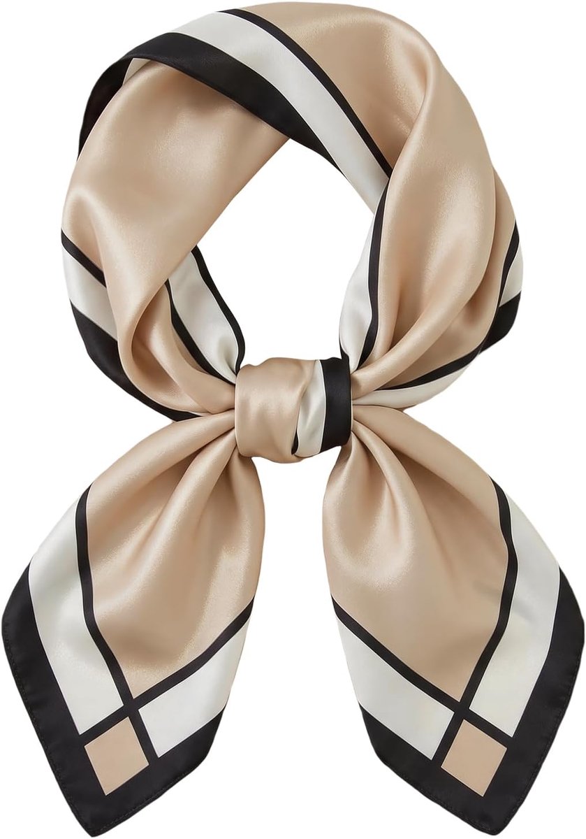 Zijde Sjaal 60 x 60cm - Polyester Zijde - Beige - Elegant Neckerchief voor Vrouwen - ShopVlot