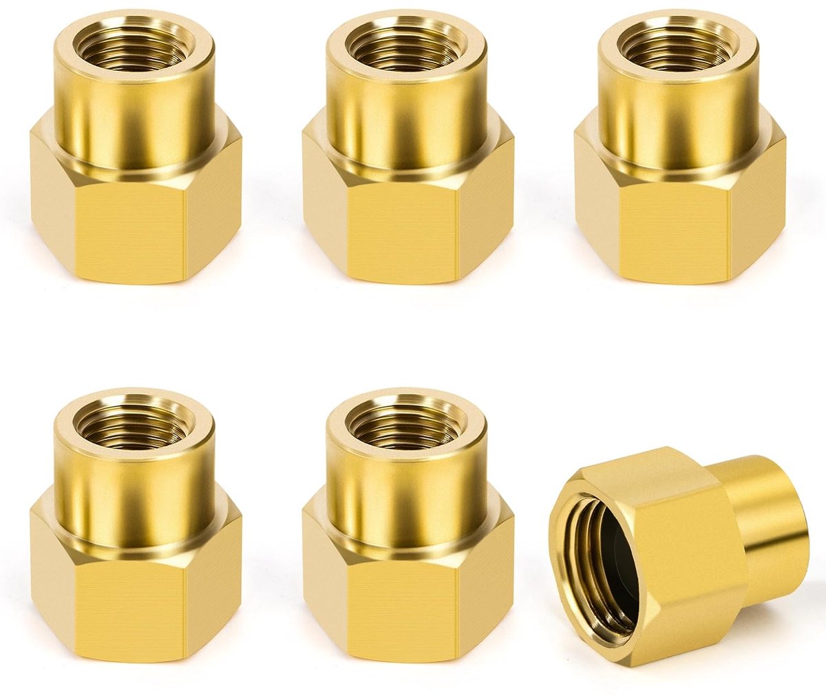 Hose connector 1/4 inch x 1/8 inch - messing bushing - hex coupling - ideaal voor het omzetten van slangverbindingen - ShopVlot