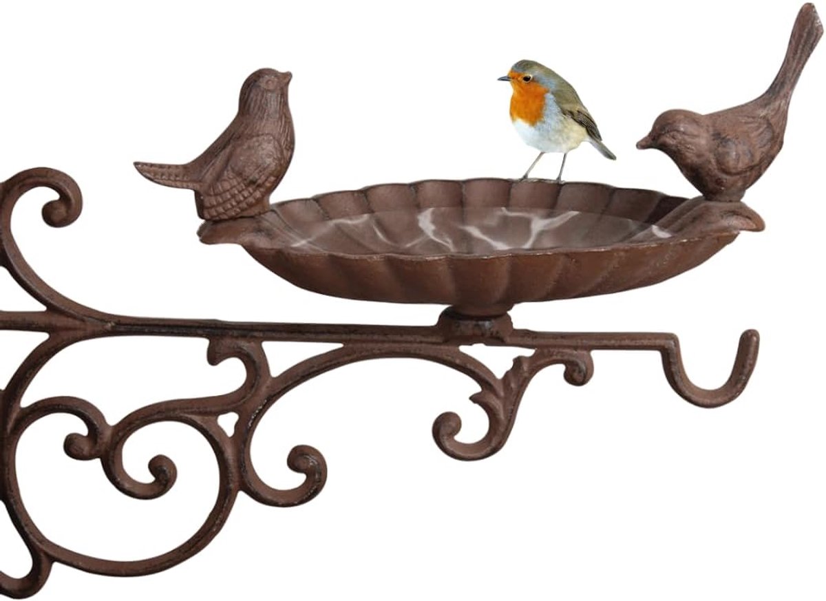 Vogelbad muur - 24 cm - gietijzer - weerbestendig - ideaal als drinkplaats - ShopVlot