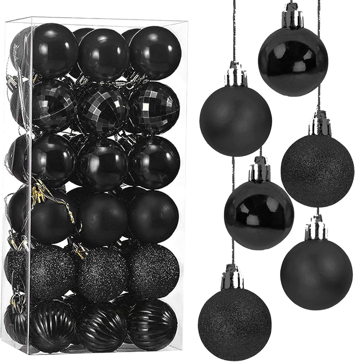 Kerstballen 36 Stuks 4CM - Lichtblauw Plastic - Splintervrij en Breukbestendig - Perfect voor Kerstboomdecoratie - ShopVlot