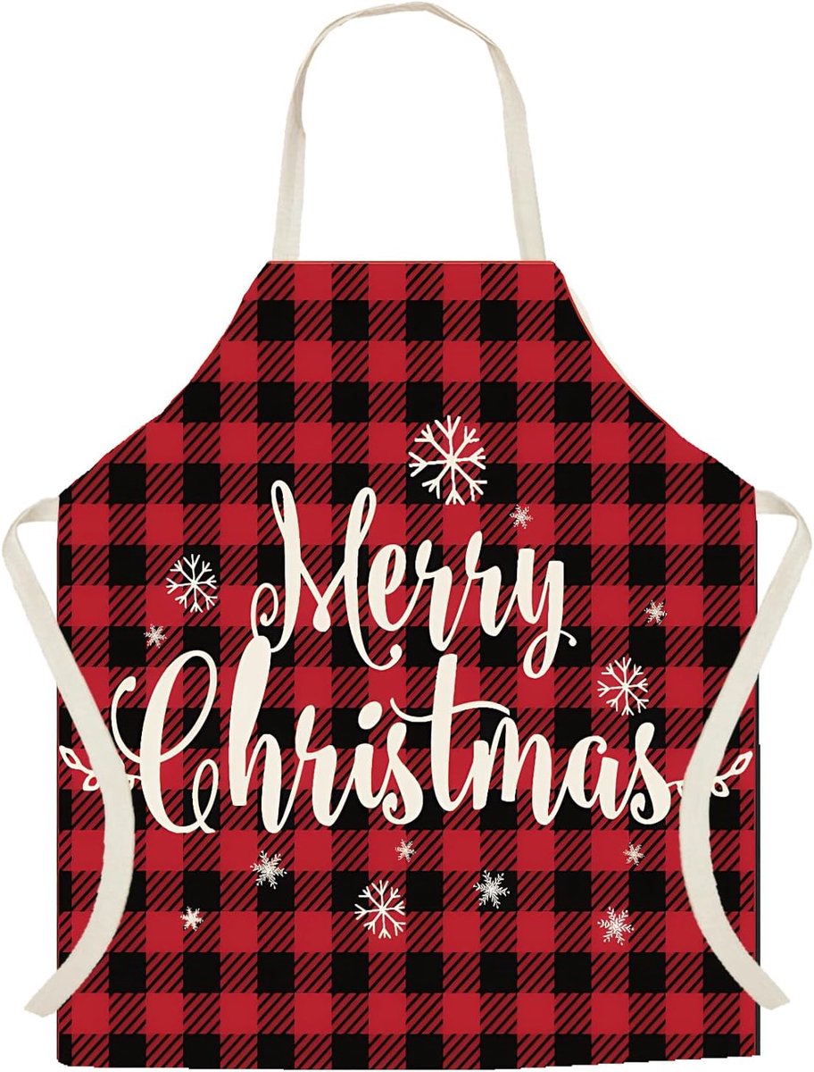 Kerst Schort - Polyester Keukenschort met Halsband - Ideaal voor Bakken - Perfecte Keuken Cadeau - ShopVlot