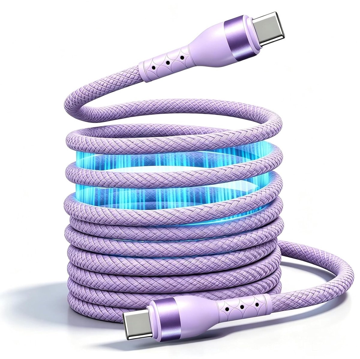 Oplaadkabel USB C 2 m - Magnetisch - Snellaadkabel 60 W - Voor auto en kantoor - ShopVlot