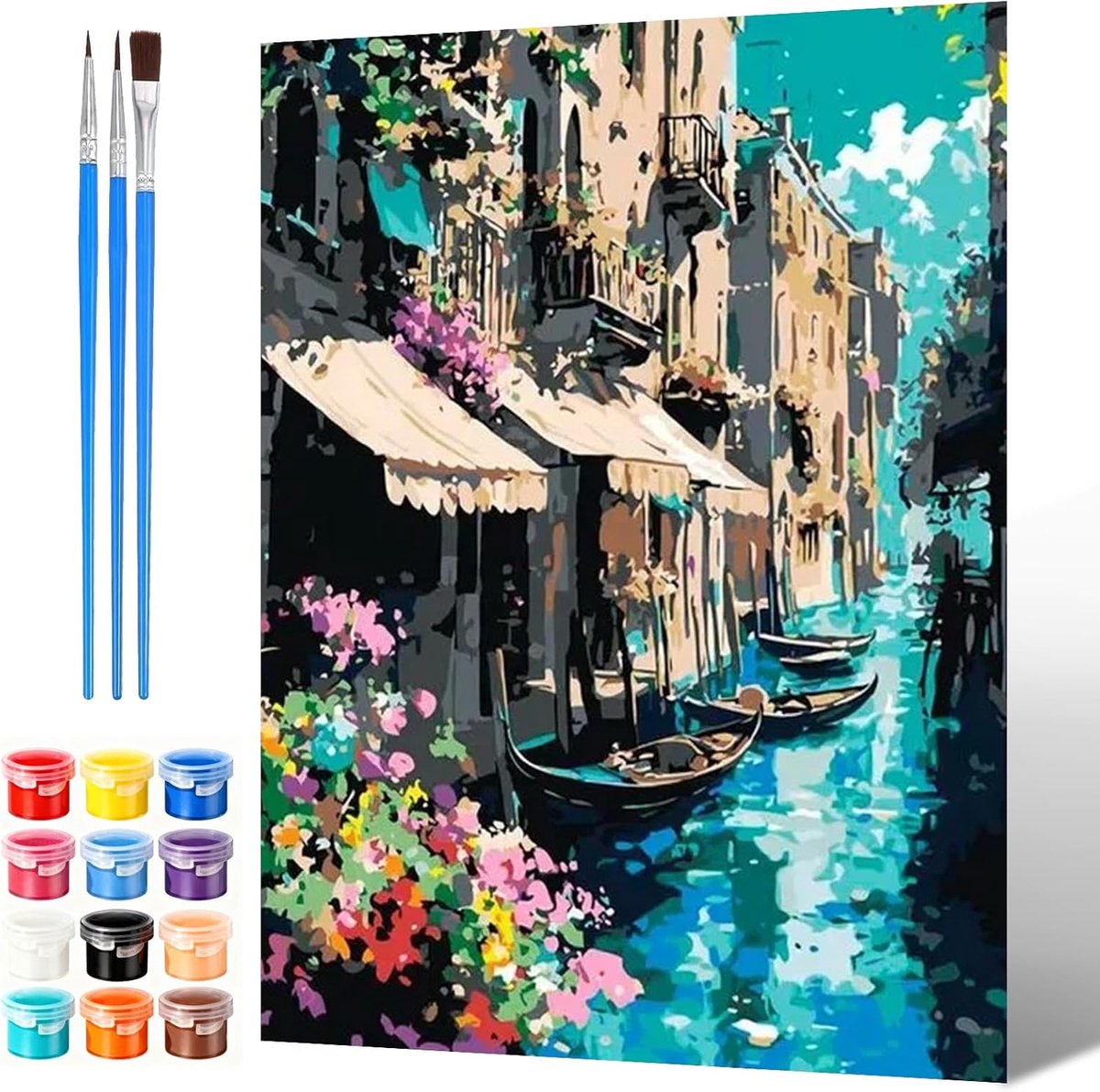 Schilderen op nummer kit - Landschap op canvas 30 x - Creatieve hobby voor volwassenen - Ontspanning en kunst maken - ShopVlot
