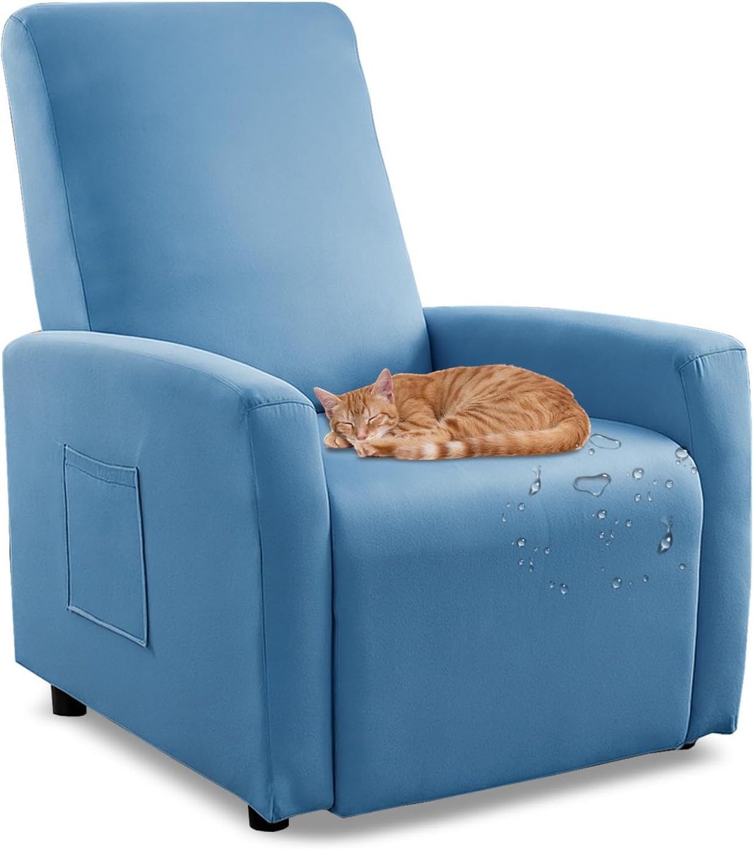 Stoelhoes voor relaxfauteuil - waterdichte stretchstof - met zakken - beschermt tegen slijtage - ShopVlot