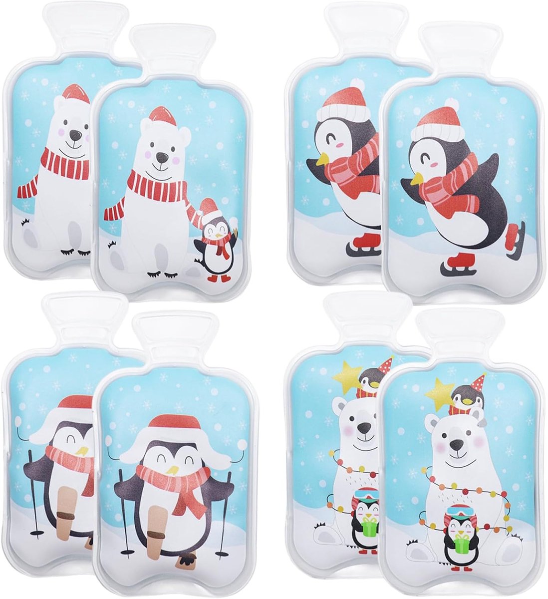 Herbruikbare handwarmers set - 8 stuks - Kerst ontwerpen - Warmte voor koude dagen - ShopVlot