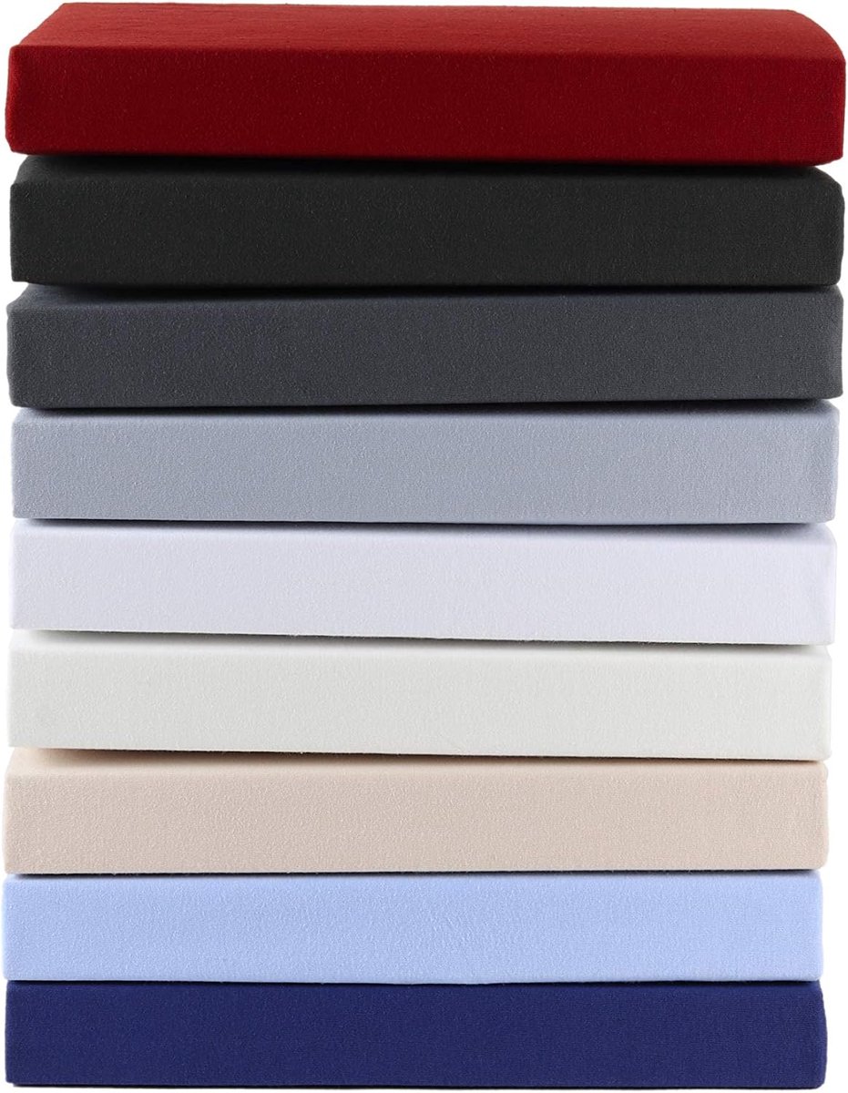 Fitted sheet double pack 140x200 - 160x200 cm - 100% katoen jersey - Ademend en zacht - ShopVlot