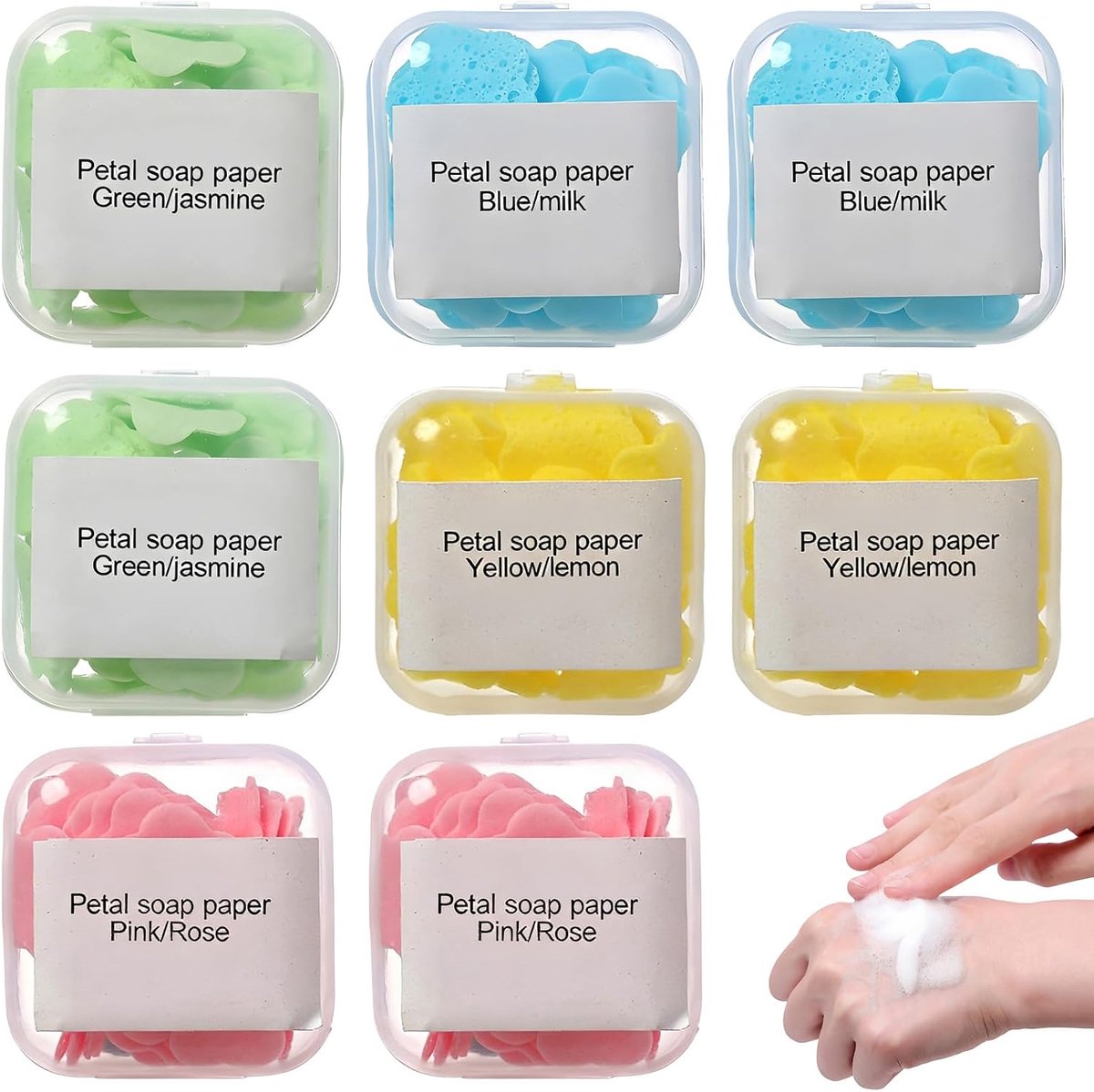 Afbreekbaar Zeep Papier - 8 Dozen - 4 Kleuren - Ideaal voor Reizen en Kamperen - ShopVlot