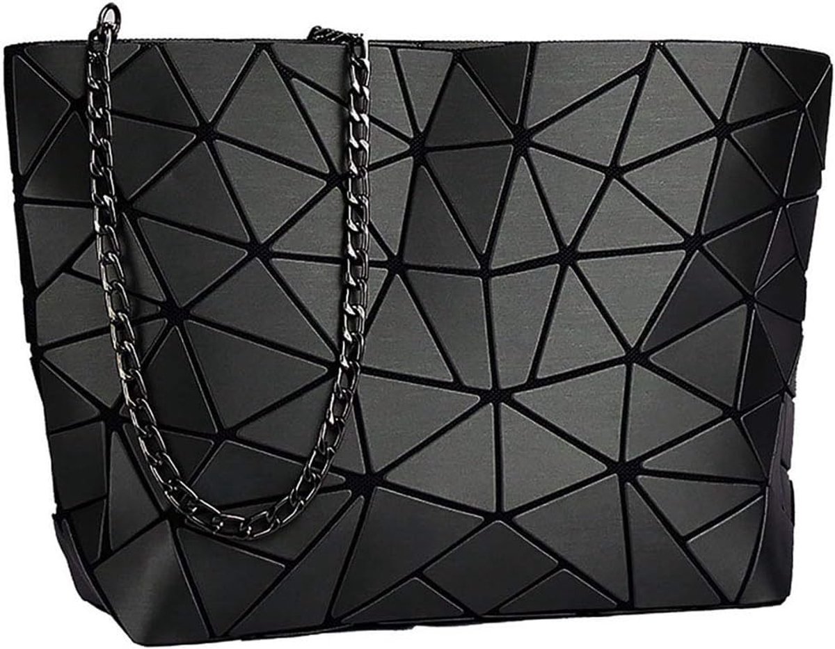 whatUneed Geometric Mesh Geometric Ladies Shoulder Bag PU Leather Casual Cross-body Messenger Bag for Girls - ShopVlot