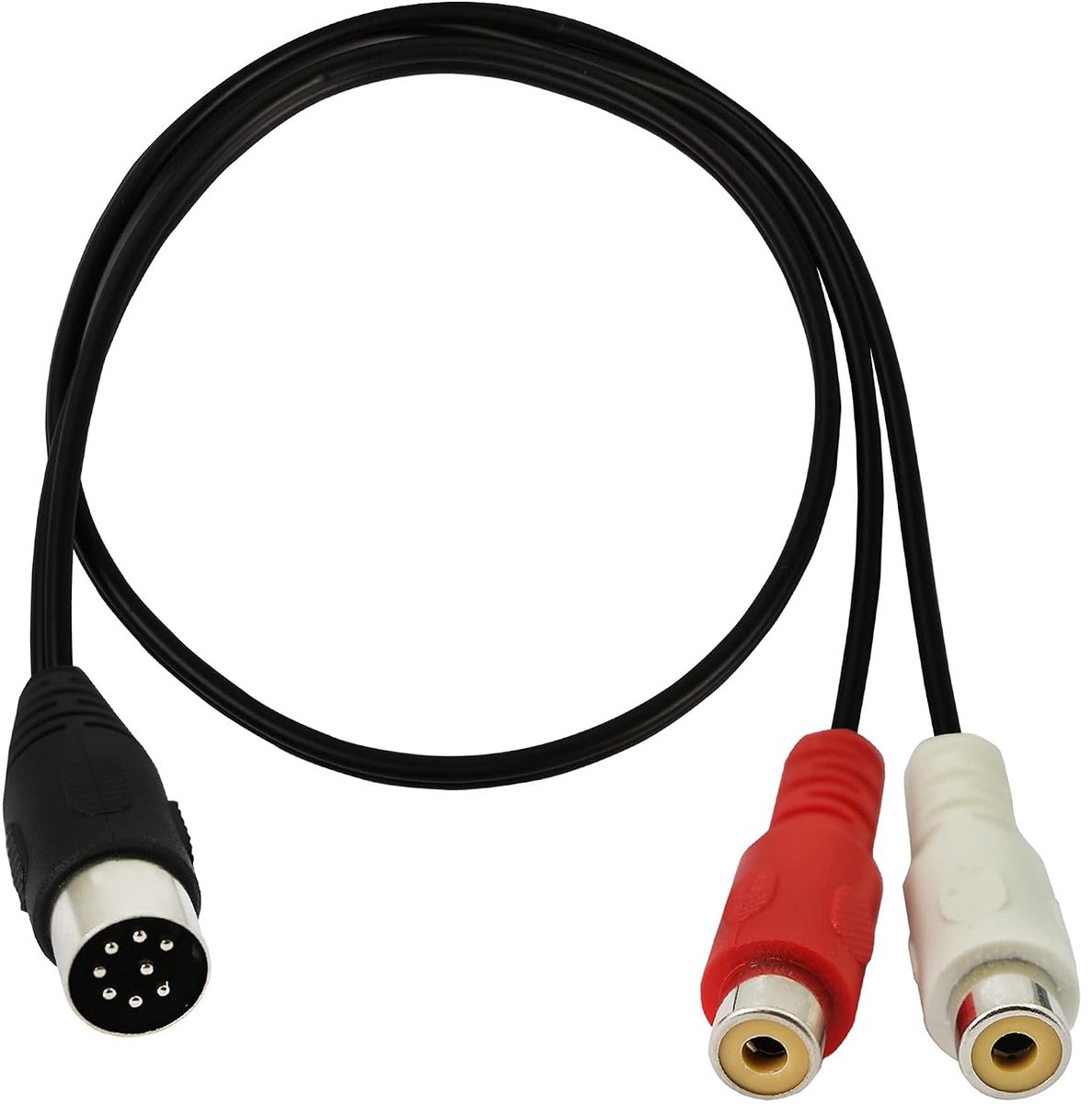 GINTOOYUN Din 8Pin to 2RCA Cable 9.84 Inch 8Pin Din Male Plug to 2RCA Female Audio Adapter Cable for Musical - ShopVlot