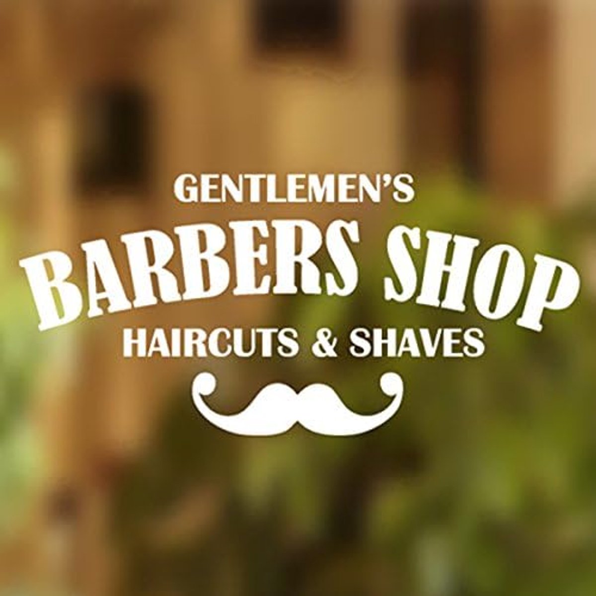 Barbers Pole Gentlemen Shop Vinyl Sign Hairdressers Hair Salon Window Lettering Sticker - ShopVlot