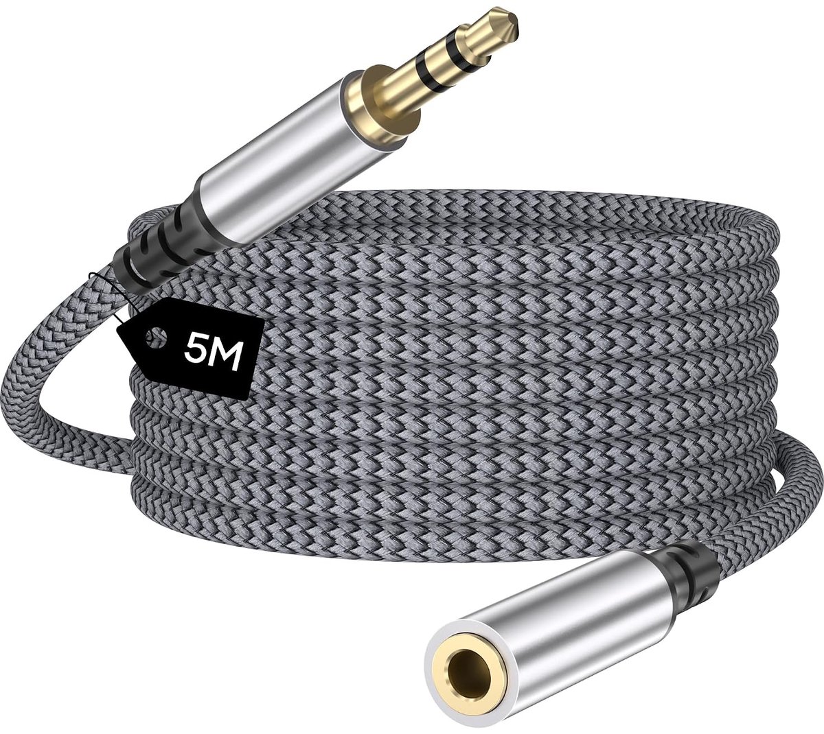 Audio Kabel 3,5 mm (mannetje-vrouwtje), 5 meter - ShopVlot