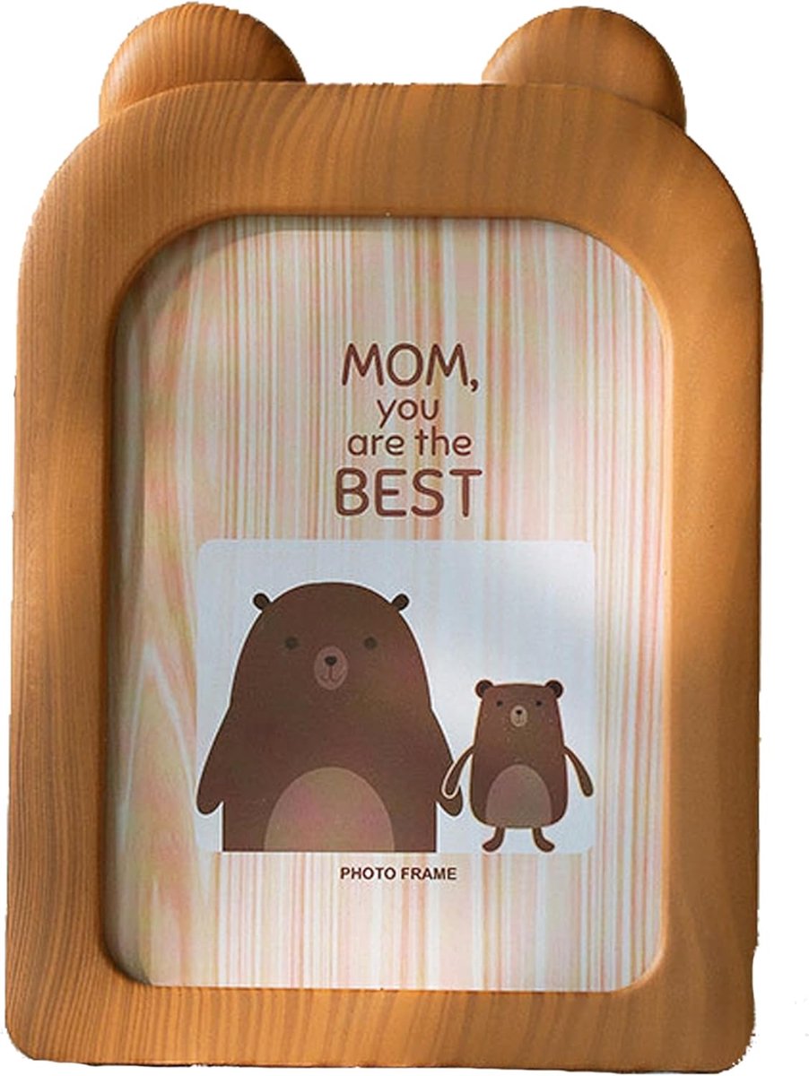 Photo Frame Tabletop Display for Kids Kids Bedroom Living Room Decoration Birthday Gifts Cartoon Brown Bear Design - ShopVlot
