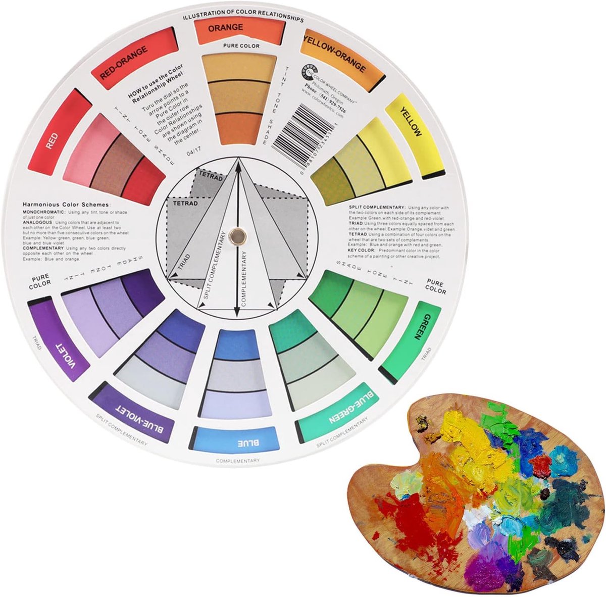 Kleurwiel Professionele Gids - 12 Basiskleuren - Duurzaam - Leer kleurtheorie en harmonieuze combinaties - ShopVlot
