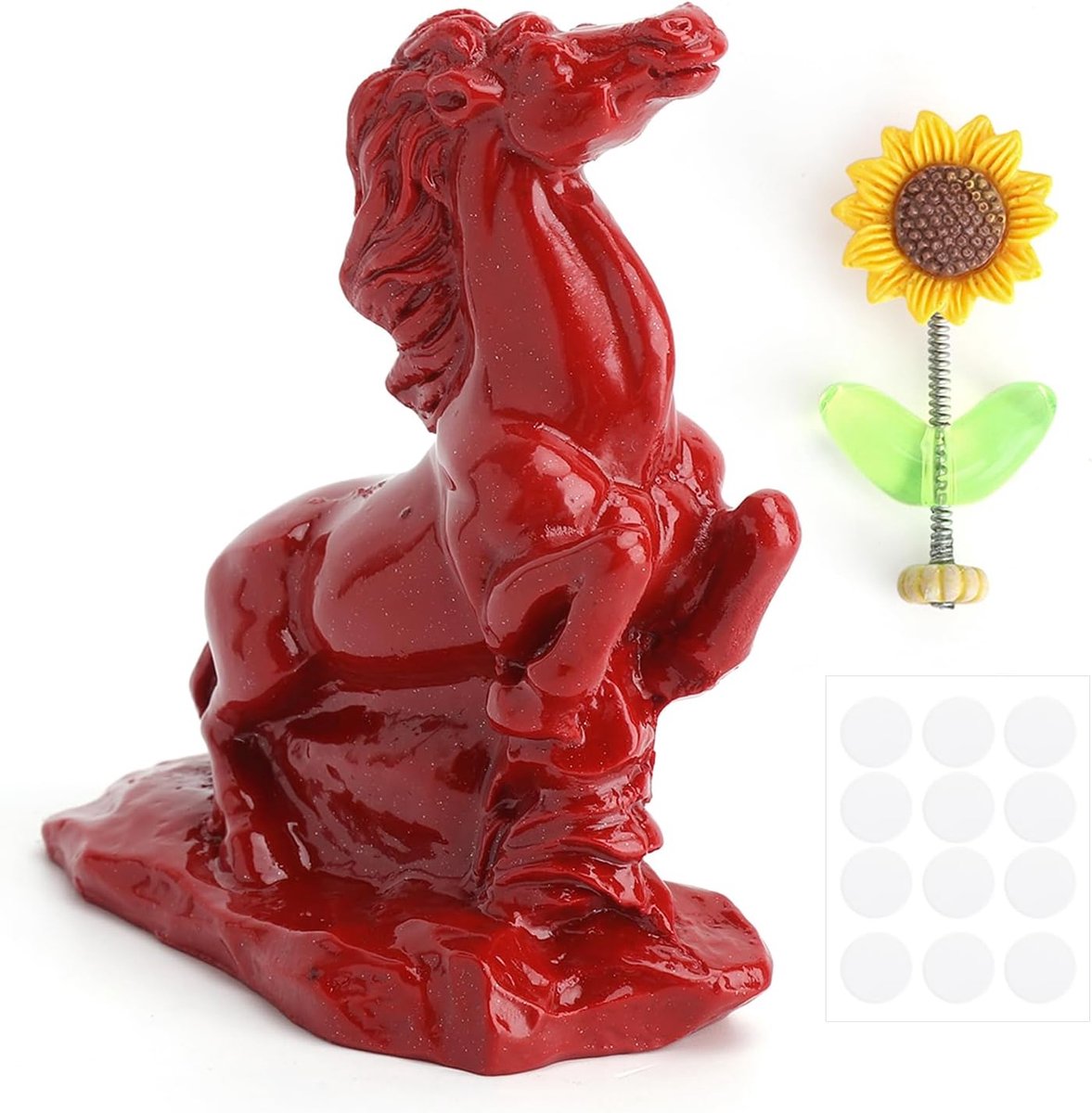 Paarddecoratie rode paardenfiguur - Chinese Nieuwjaar 2026 - Geluksbrenger - Feng Shui tafeldecoratie - ShopVlot
