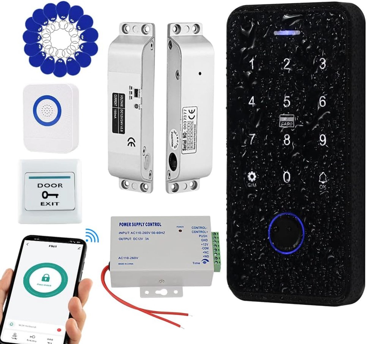 Toegangscontrolesysteem - Waterdicht - RFID toetsenbord - Inclusief 15 keyfobs voor veilige toegang - ShopVlot