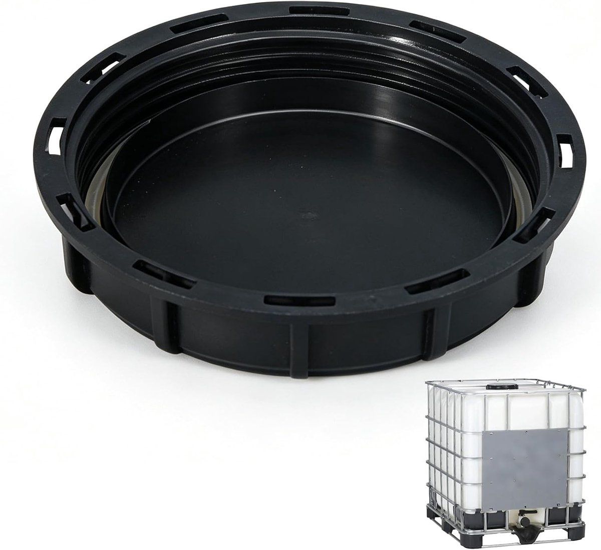 IBC-deksel 163 mm - zwart kunststof - druk- en schokbestendig - ideaal voor tankafdekking - ShopVlot