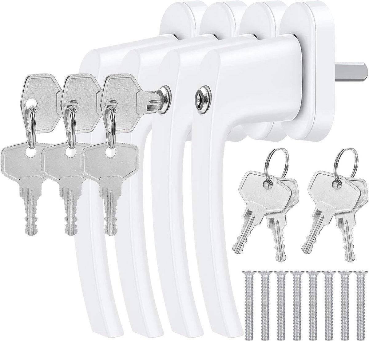 Raamgrepen 4-delig - afsluitbaar - aluminiumlegering - optimale kinderbeveiliging - ShopVlot