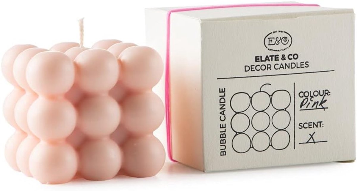 Decoratieve Kaars - Roze - Bubble Kaars - Sfeervolle Verlichting - ShopVlot