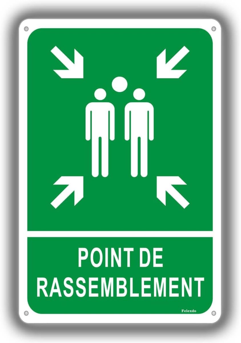 Metalen naambord meeting point 20 x 30 cm - aluminium - waterproof en roestvrij - ideaal voor buitengebruik - ShopVlot