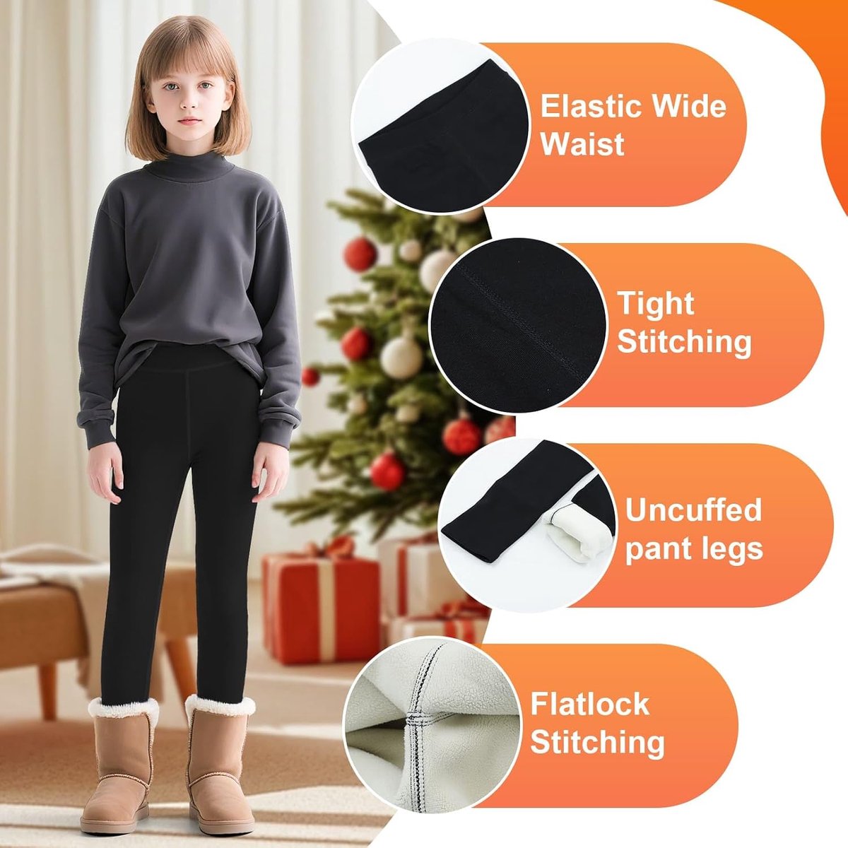 Thermoleggings meisjes 6-14 jaar - Fleecevoering - Hoge taille - Ideaal voor de winter - ShopVlot