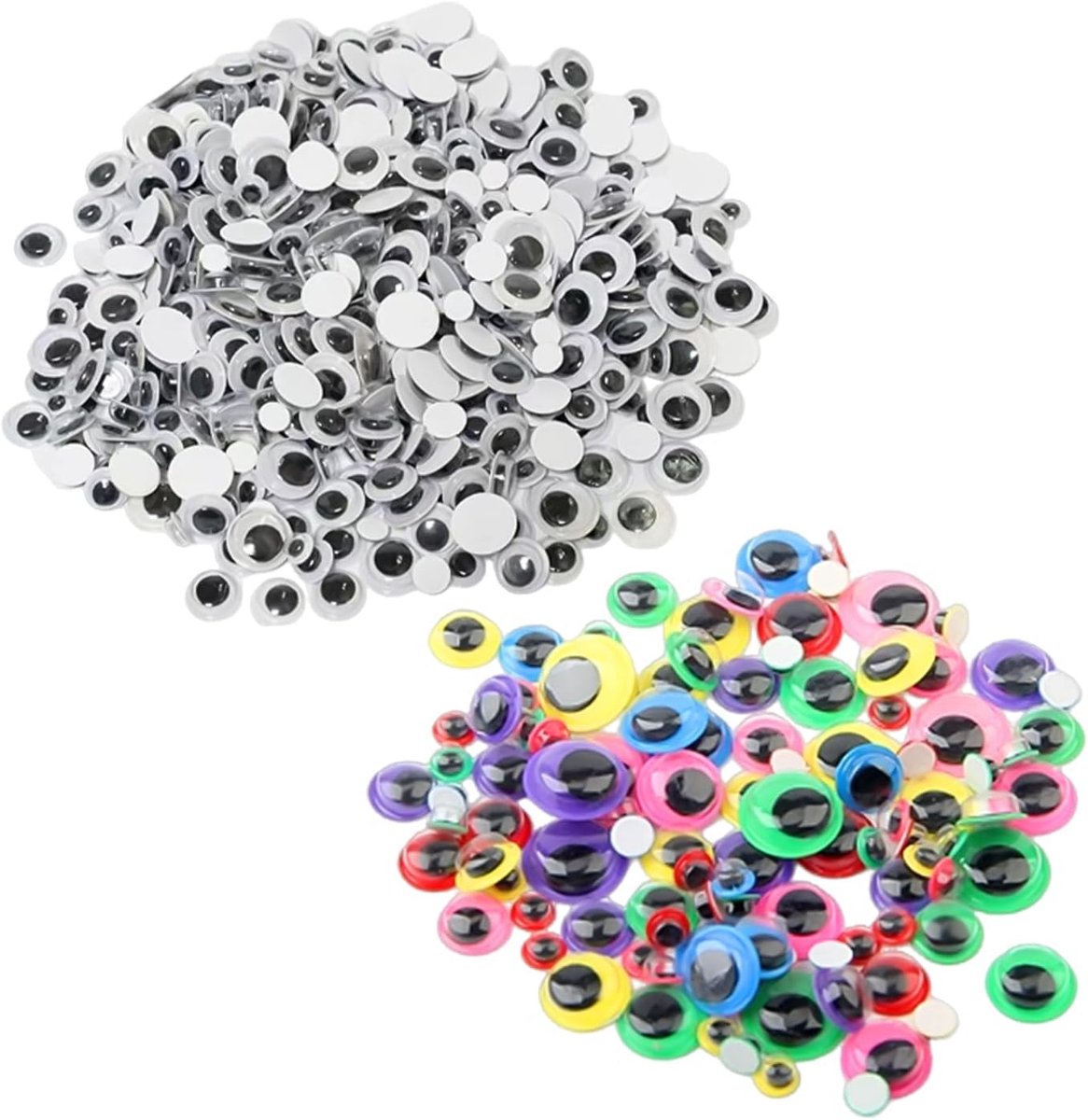 Gesimuleerde Ogen 800 Stuks - Zwart-Wit en Gekleurd - Zelfklevende Achterkant - Perfect voor Doe-Het-Zelf Projecten - ShopVlot