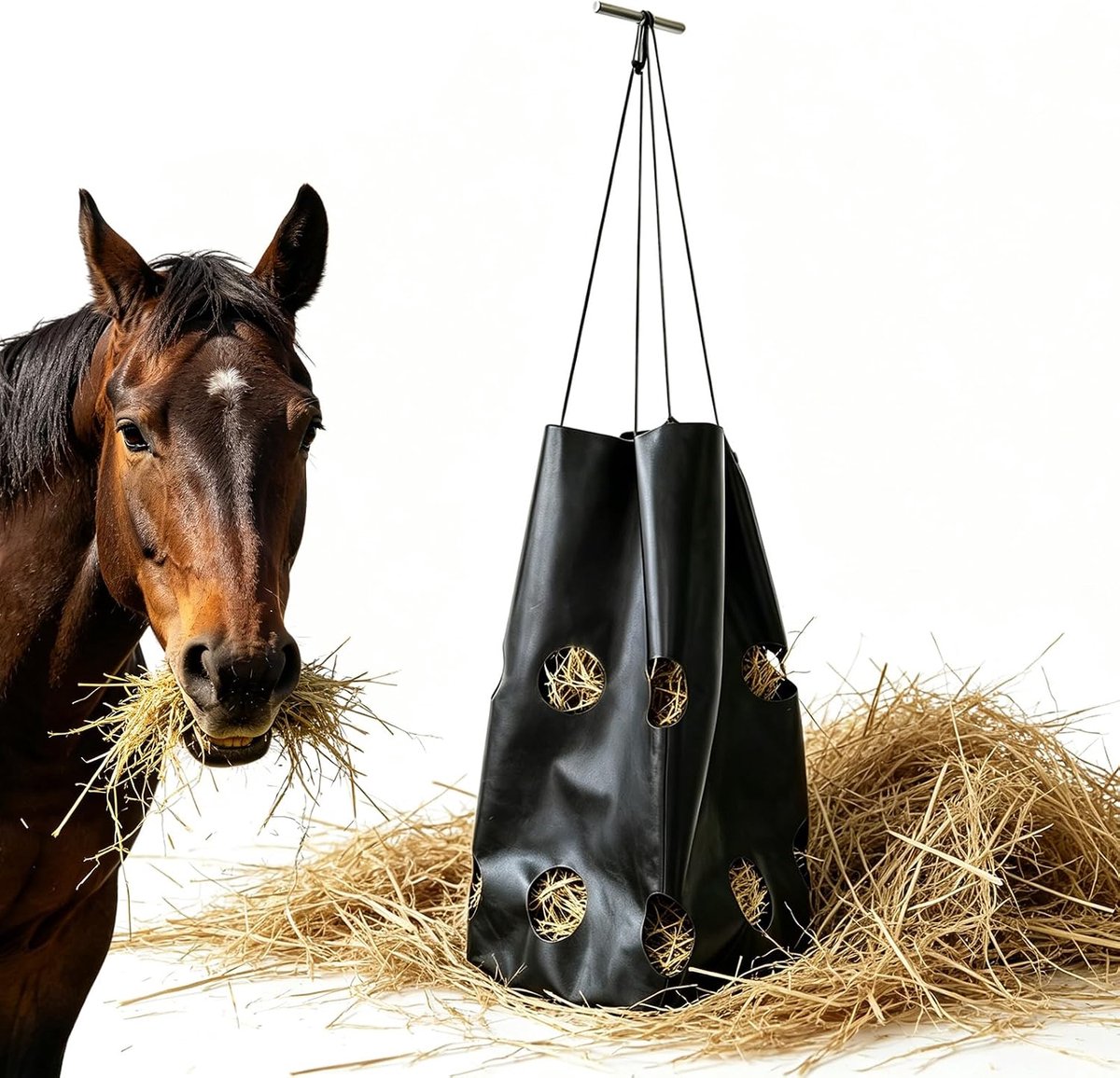 Hooinet voor paarden 70 x 40 cm - 600D Oxford-stof - vermindert hooiverspilling - bevordert spijsvertering - ShopVlot